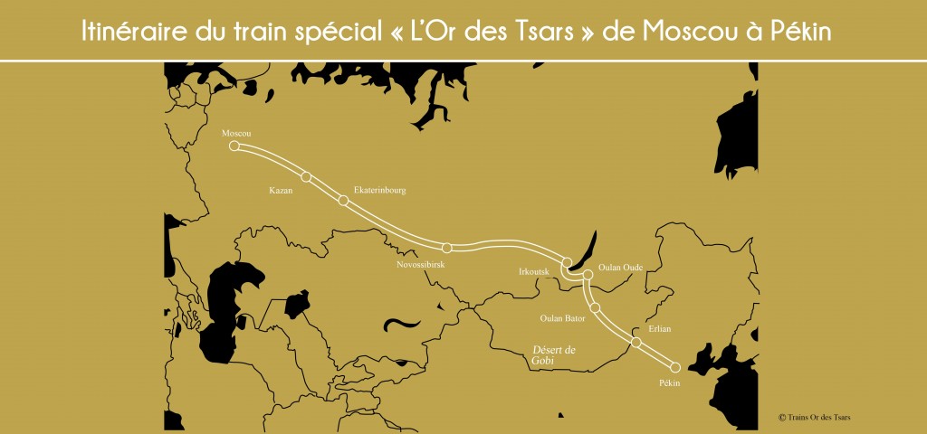 Itinéraire - Carte du train Or des Tsars de Moscou à Pékin